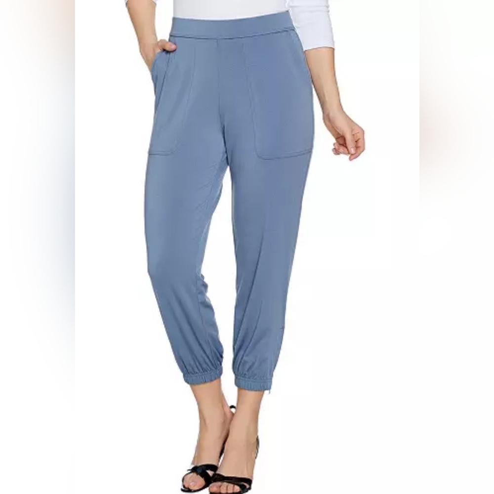 Lisa Rinna Collection Crop Pant Slate Blue